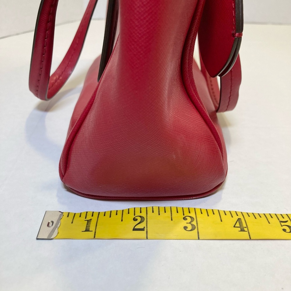 Coach Peyton Leather Mini Carryall Satchel Crossbody Bag in Red - Picture 15 of 16